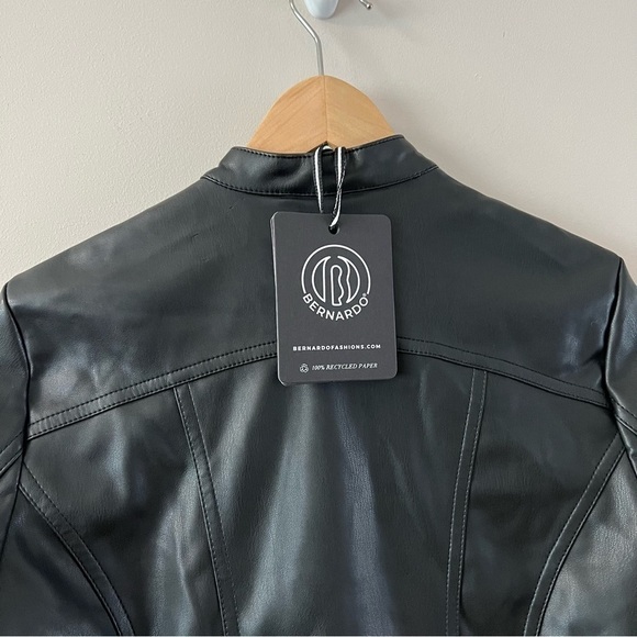Bernardo Black Leather Jacket - Picture 7 of 11
